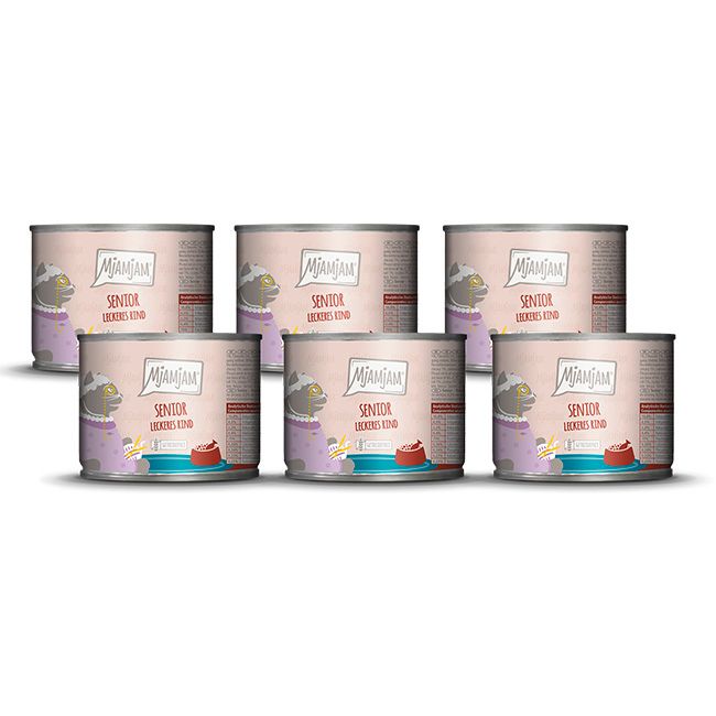 MjAMjAM - Senior leckeres Rind 6x200 g Futter