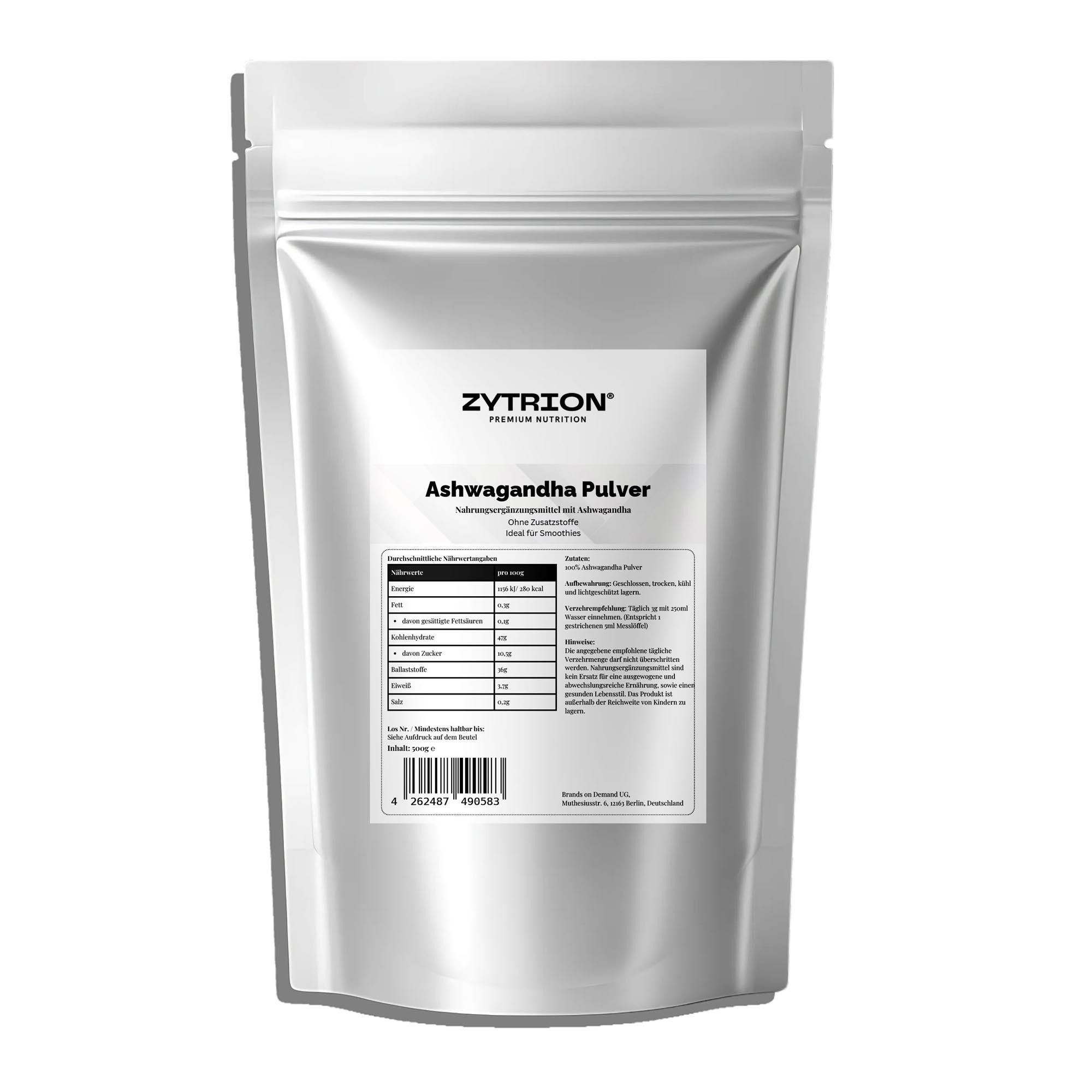 Zytrion Ashwagandha Pulver Doypack 500 g