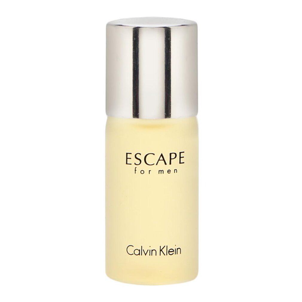 Flakon mit silbernem Deckel. Aufschrift: ESCAPE for men, Calvin Klein.