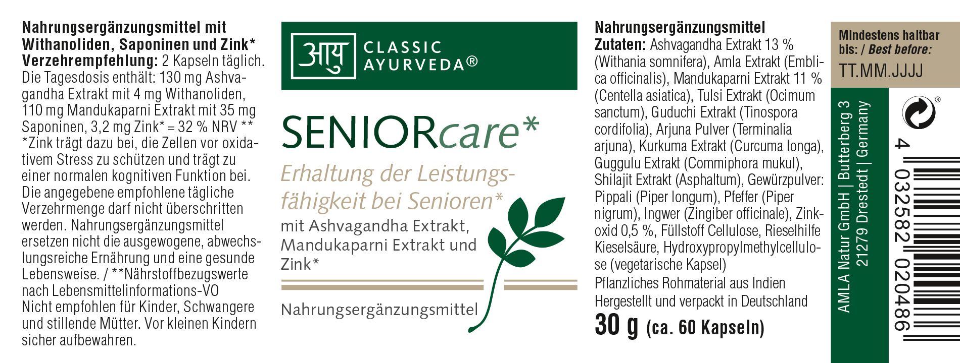 Classic Ayurveda - SENIORcare* 30 g