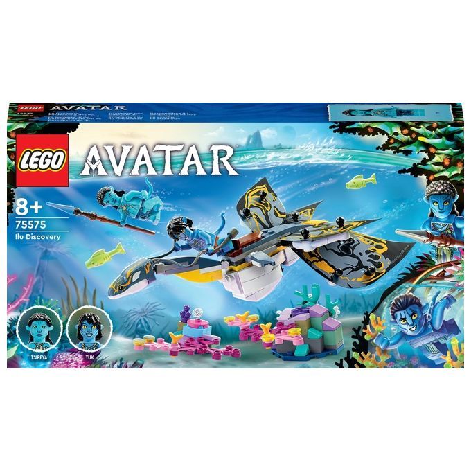 Set LEGO Avatar 75575. Scatola con Ilu Discovery. Personaggi e ambientazione sottomarina. Età 8+.