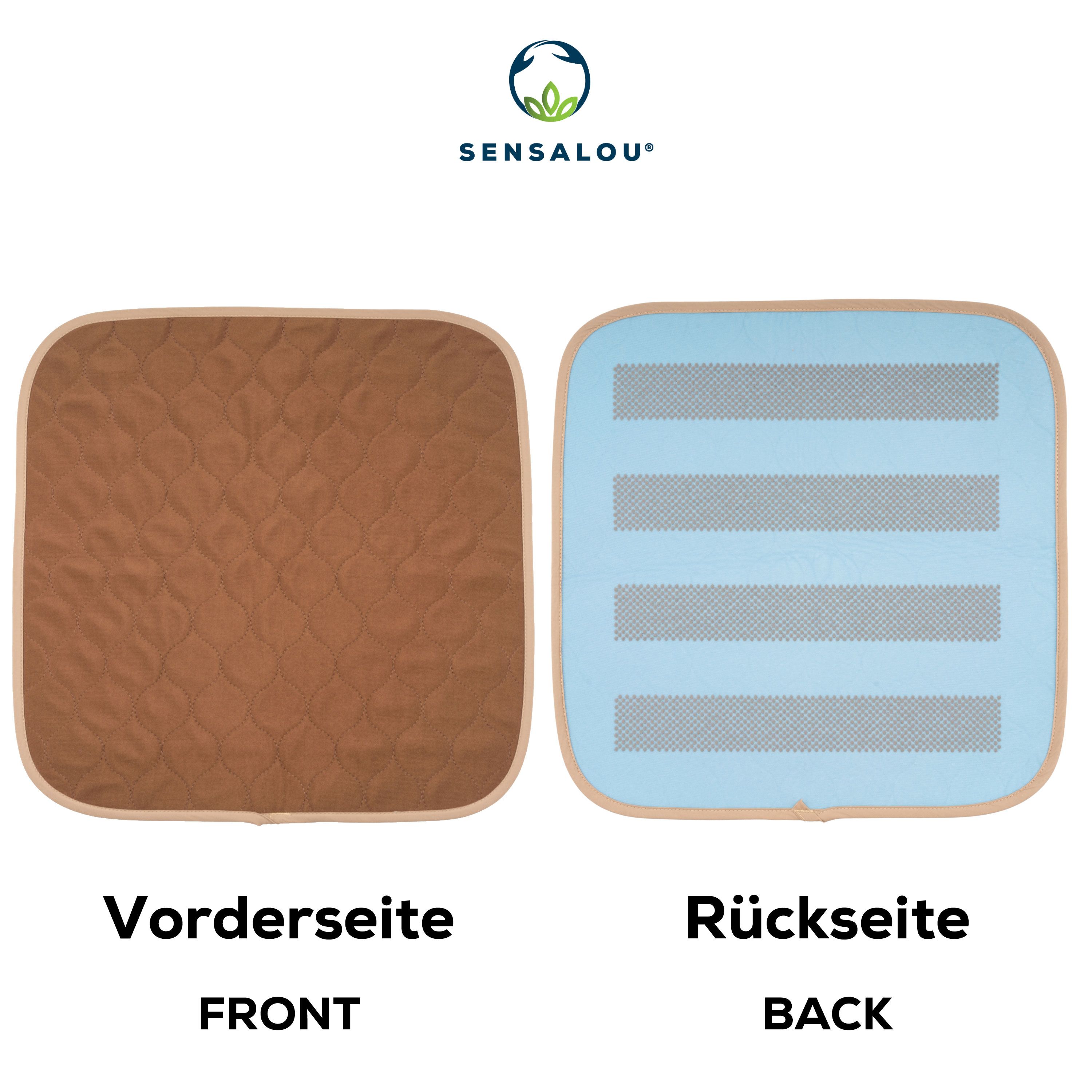 Sensalou Inkontinenz Stuhlauflage Sitzauflage wasserdicht waschbar 45x45 cm braun