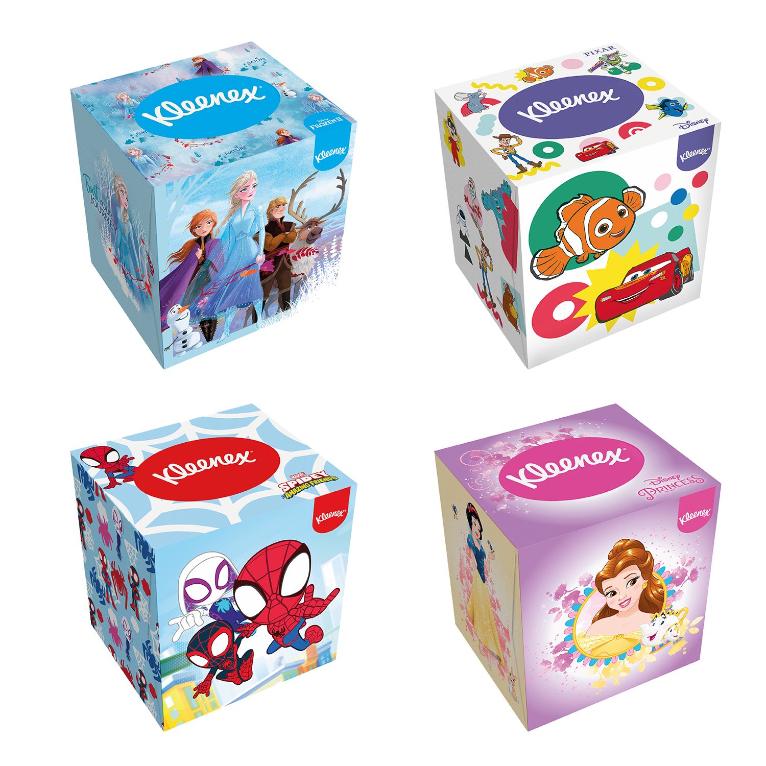 Kleenex Disney Würfel-Box Taschentücher 4 verschiedene Designs