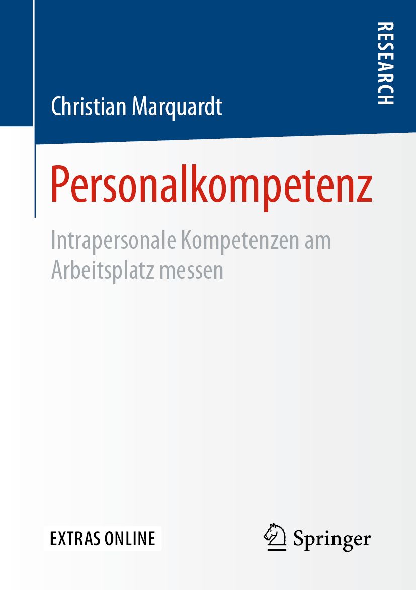 Buchcover mit Titel "Personalkompetenz" von Christian Marquardt. Verlag Springer. Zusatz: Extras Online.
