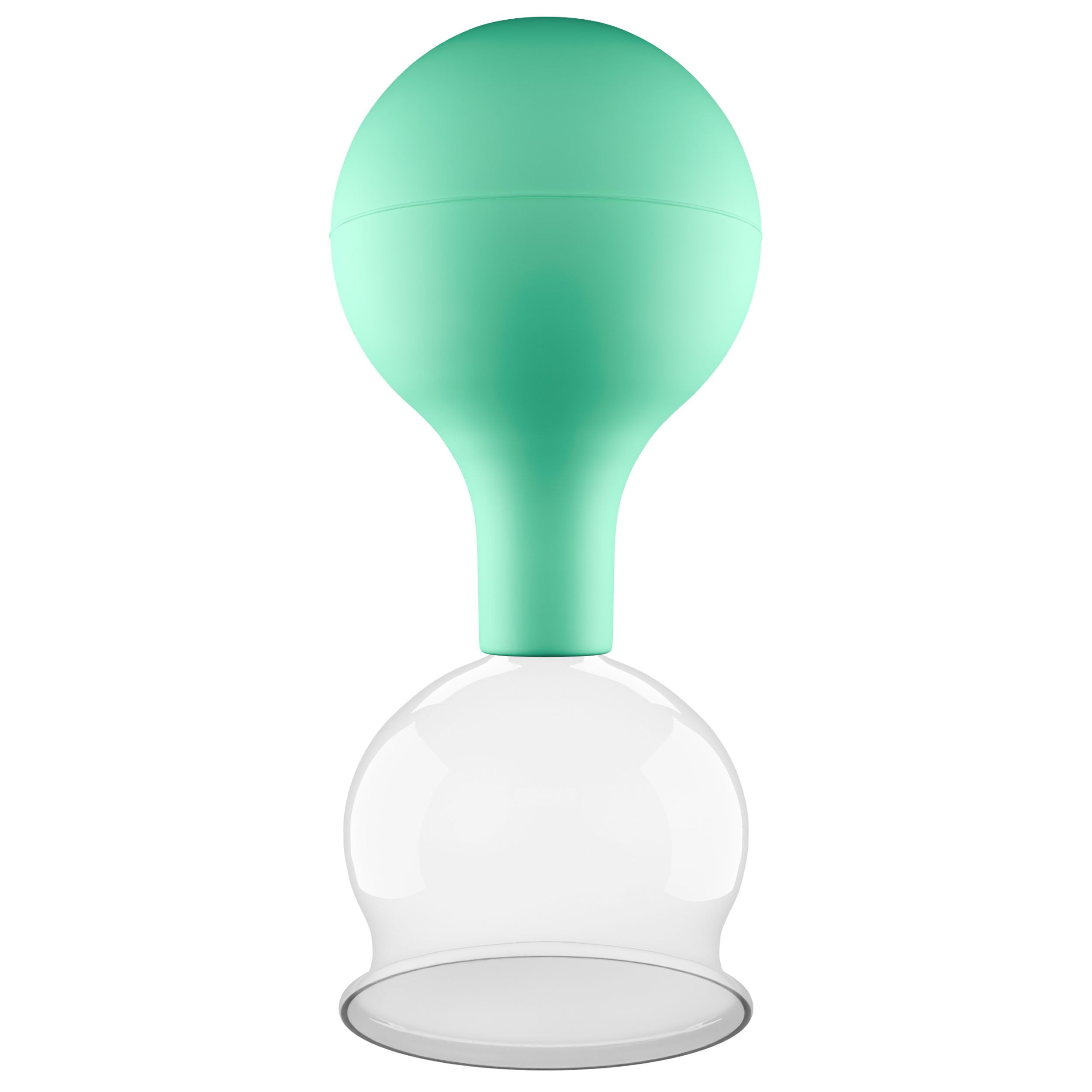 Pulox Schröpfglas aus Echtglas mit Saugball - 52mm in Grün