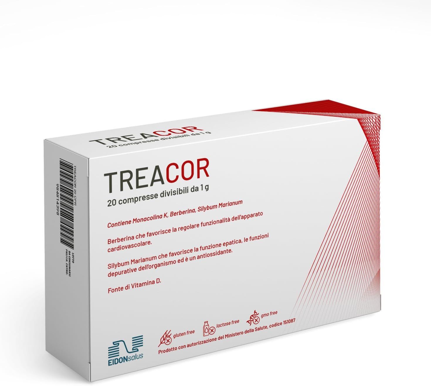 TREACOR per Metabolismo Lipidico- Berberina, Cardo Mariano, Riso Rosso Fermentato- EIDON salus
