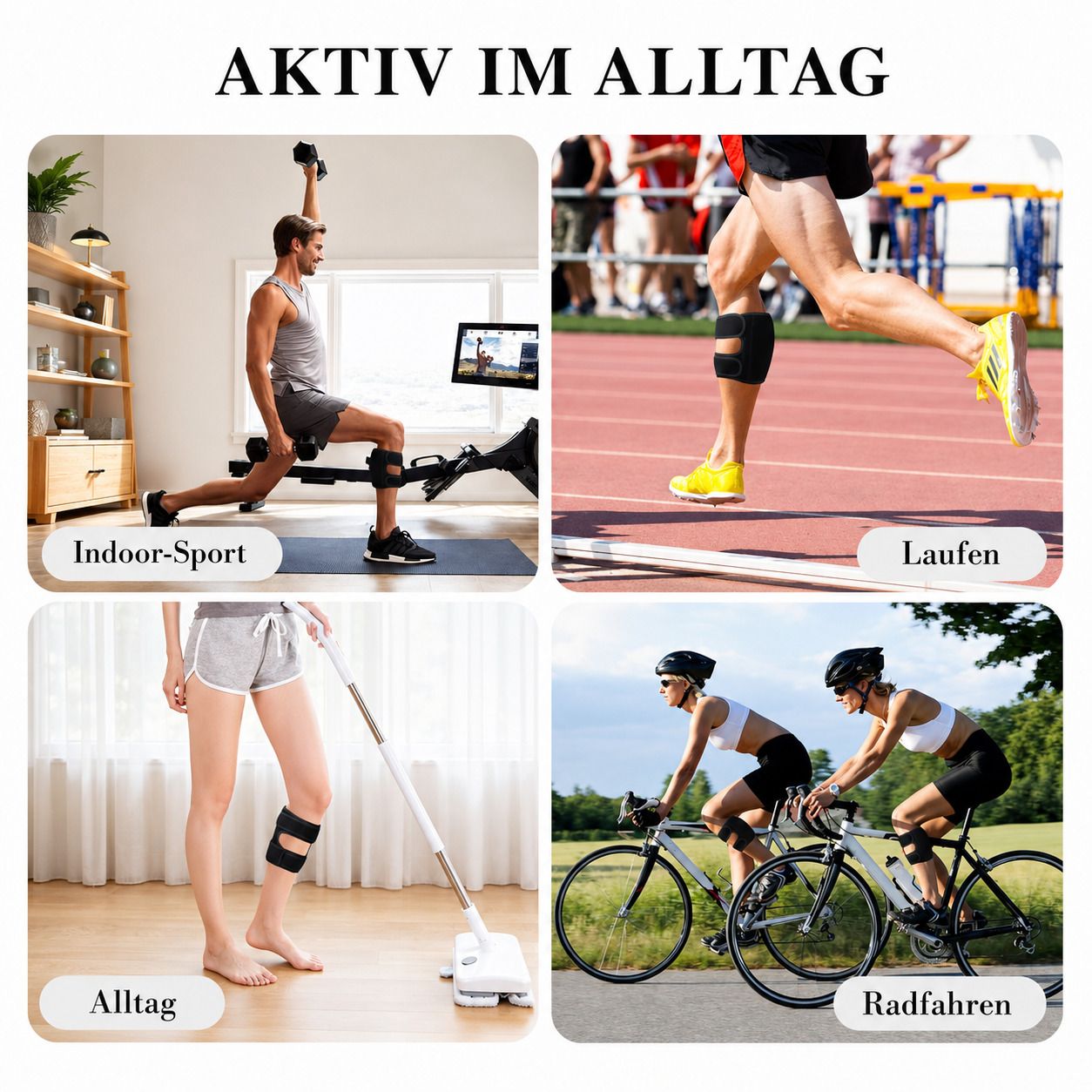 COOL-i Waden Kompressionsbandage, verstellbar, mit Polstern & Anti Rutsch für Sport & Alltag