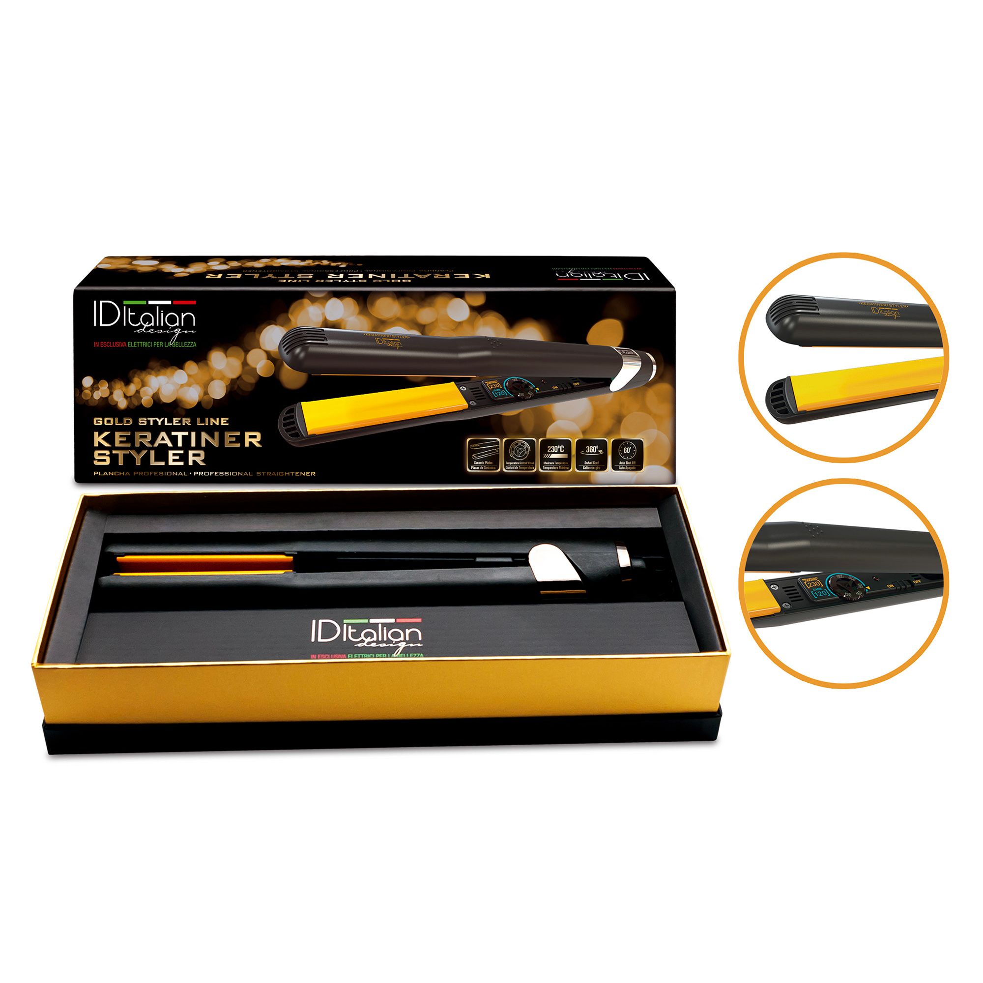 Professionelles glätteisen gold styler keratiner - keramik 718 g