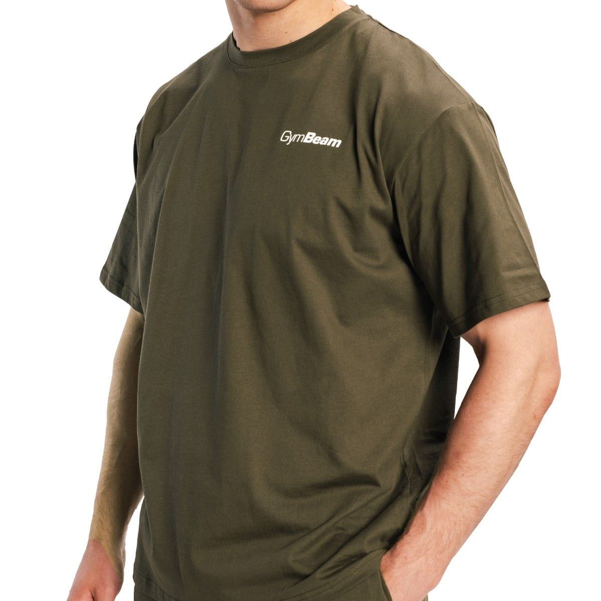 GymBeam T-Shirt Herren Oversized Kurzarm aus Baumwolle in Espresso