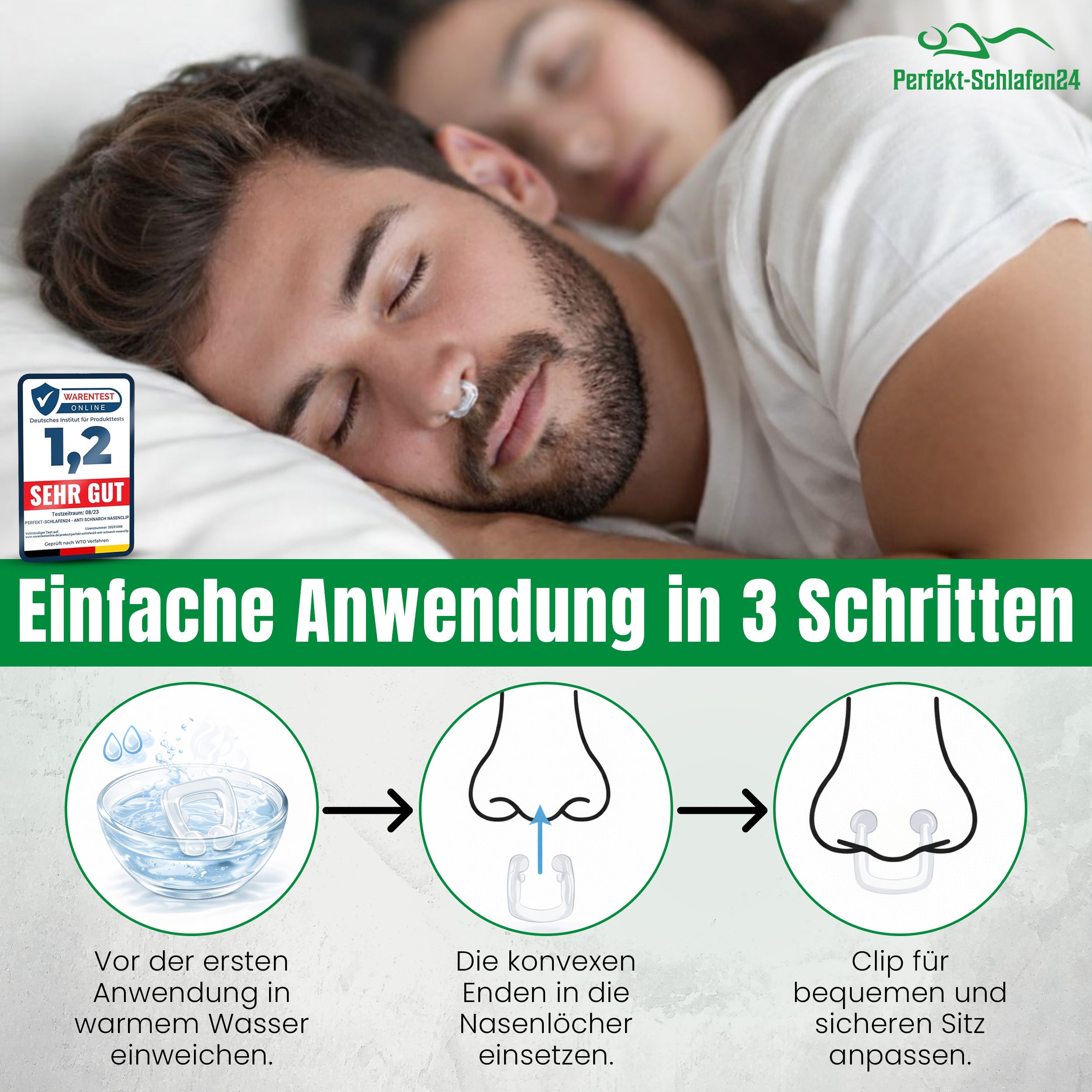 Perfekt-Schlafen24 - Schnarchstopper 8x Nasenklammer Schnarchen