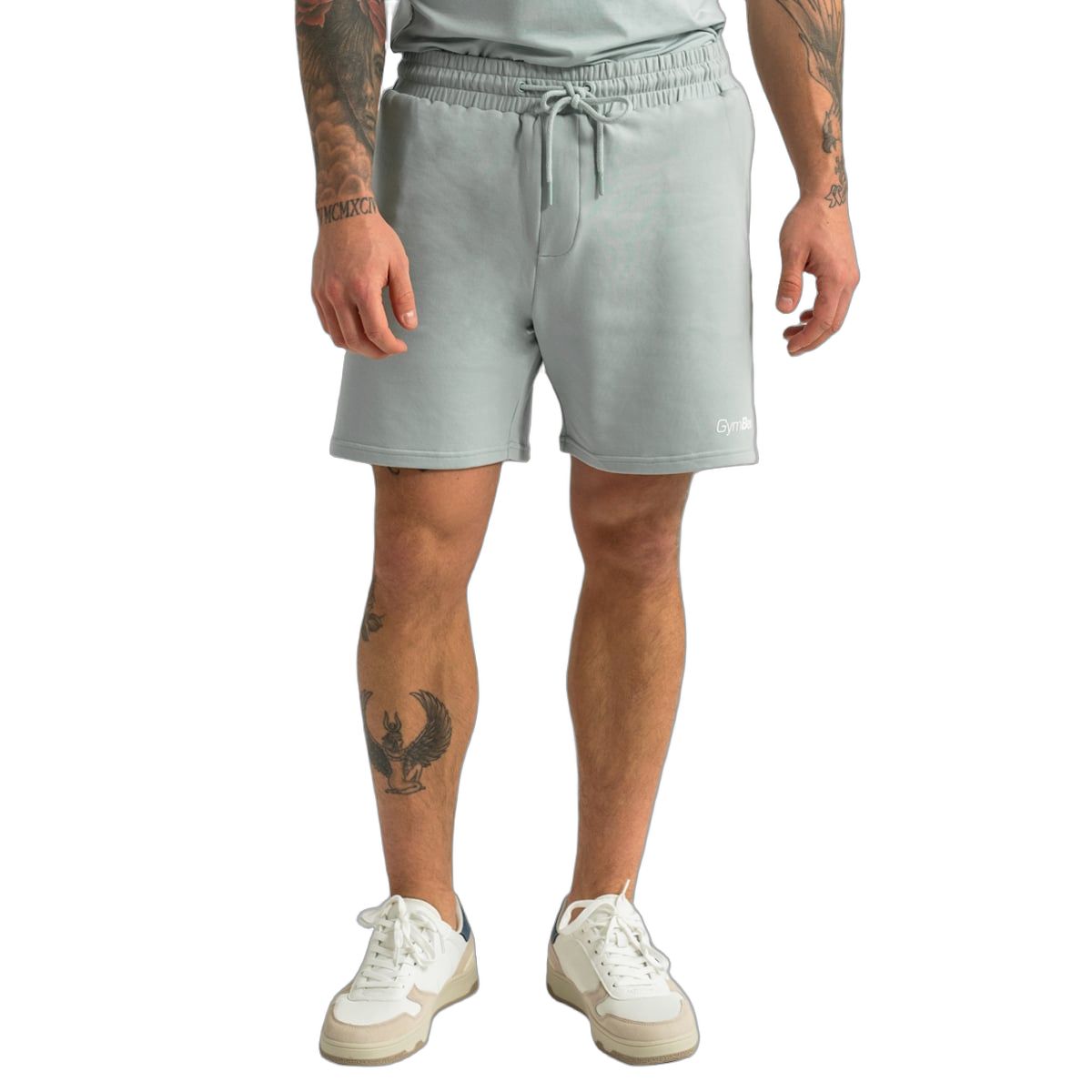 GymBeam Shorts Herren regular mit Kordelzug und Taschen in Eucalypt 1 St