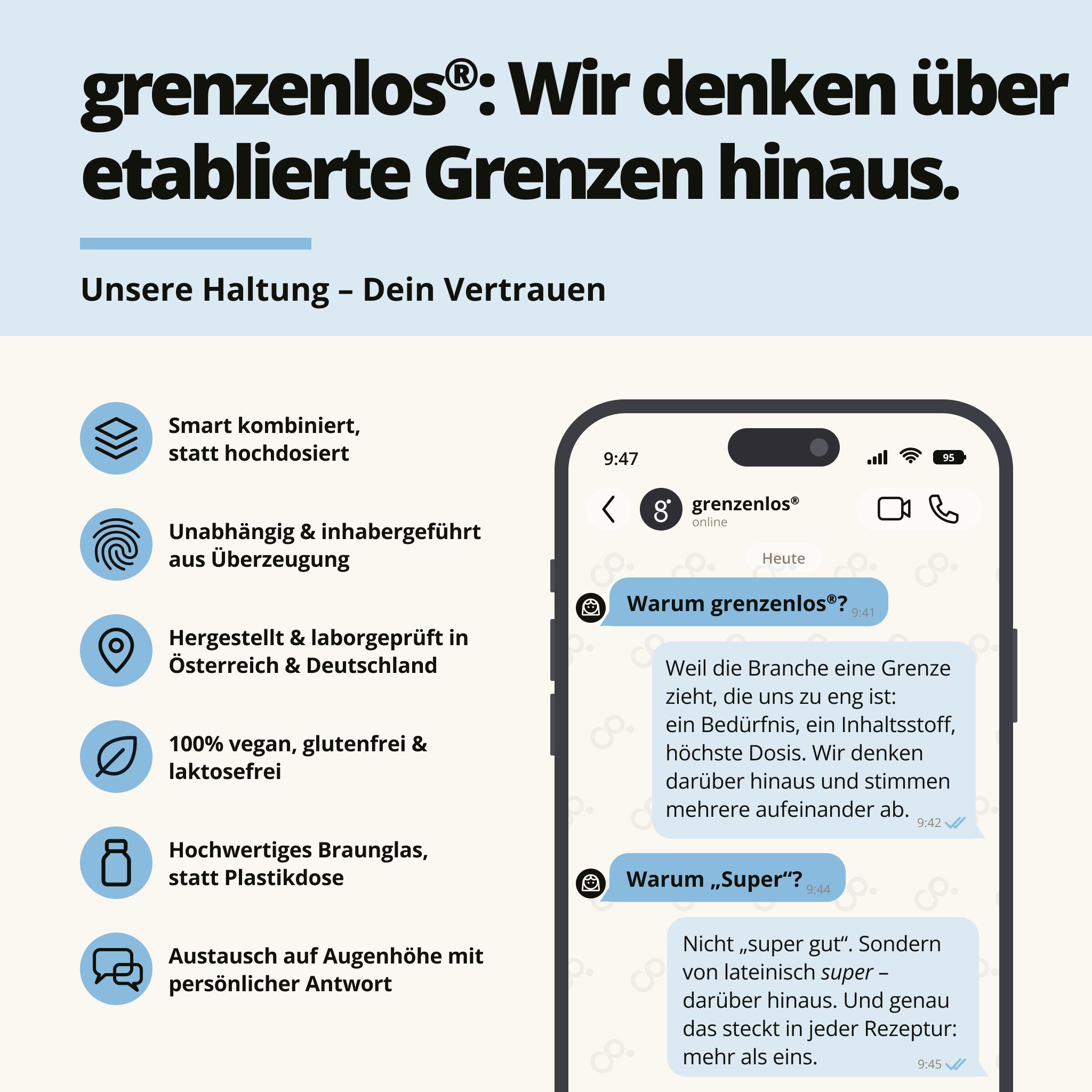 grenzenlos® SUPER DREAM 9-in-1 Schlaf Komplex | Baldrian, Lavendel & L-Tryptophan | OHNE Melatonin