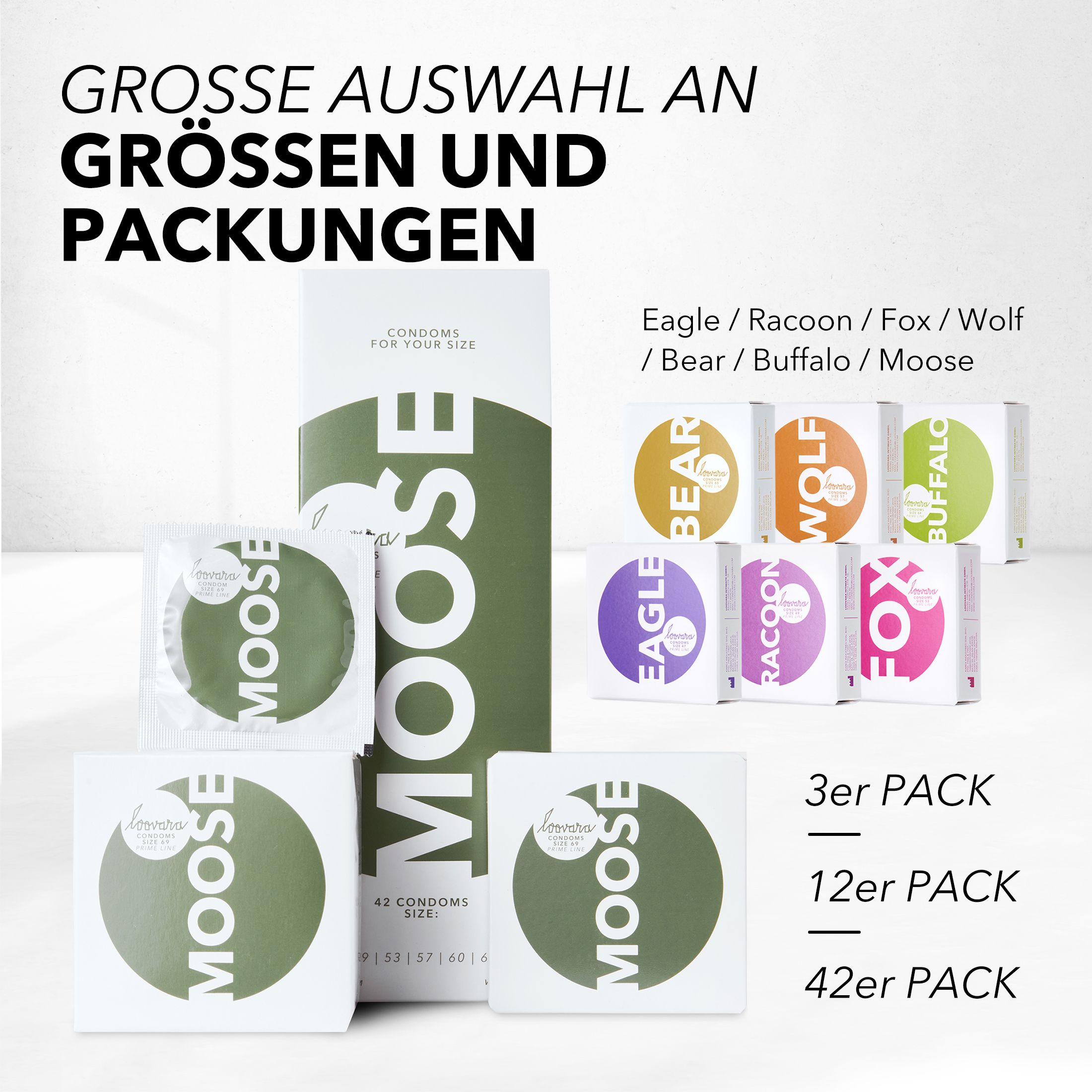 Loovara Kondome - MOOSE - Größe 69 mm - XXXL - Präservative