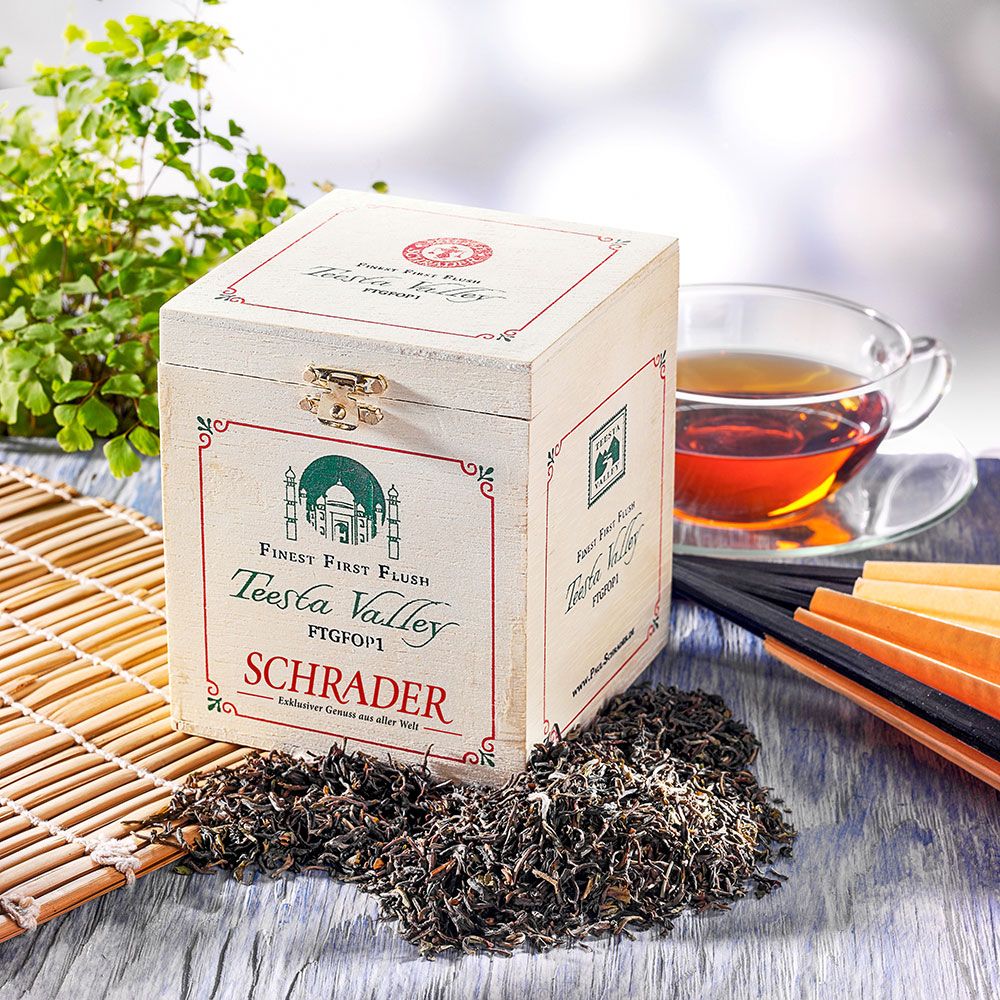 Schrader Schwarzer Tee Darjeeling First Flush Teesta Valley FTGFOP1