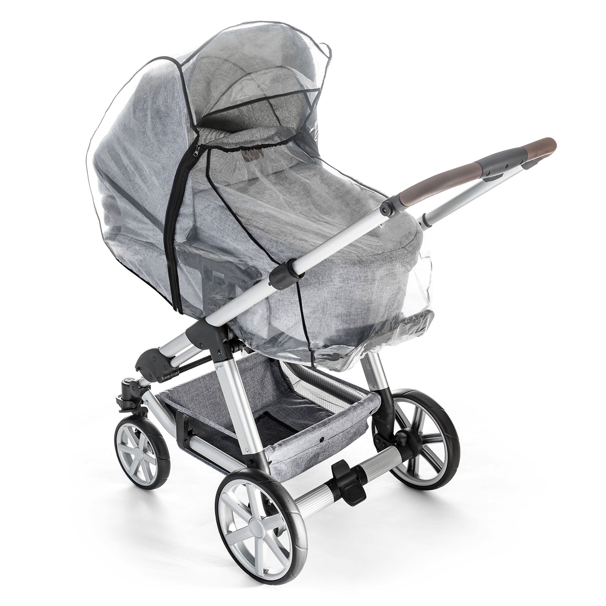 reer RainCover Classic+ Regenschutz für Kombi-Kinderwagen mit Reißverschluss