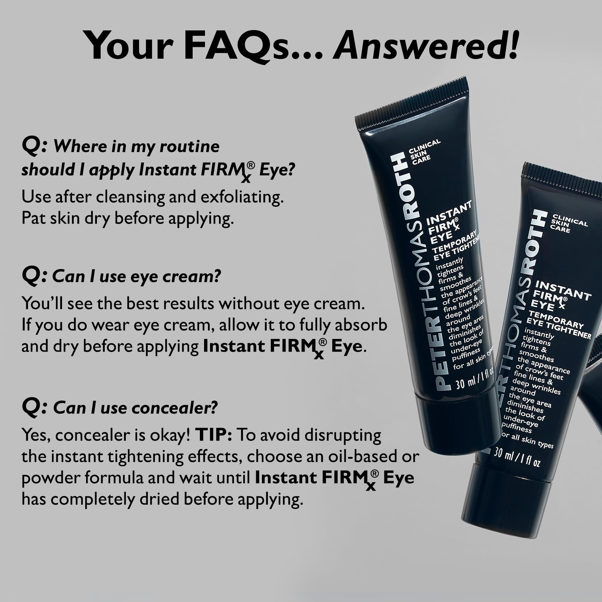 Vergleichsbild: Vorher und nachher Anwendung von Peter Thomas Roth Instant Firmx Eye.