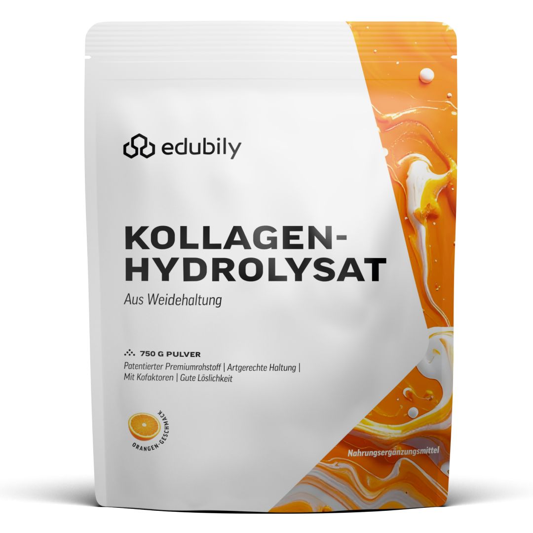 edubily® Kollagen-Hydrolysat Pulver aus Weidehaltung Orange 750 g