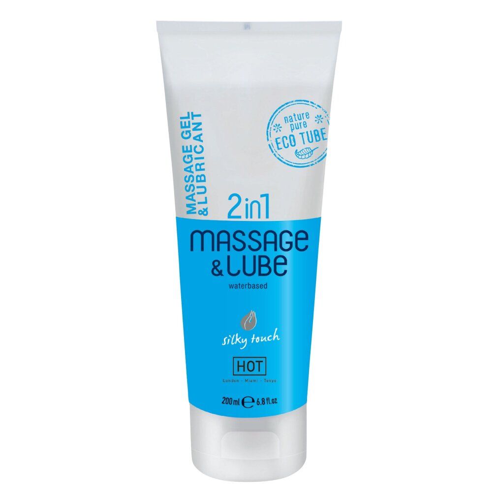 2in1 Massage & Gleitmittel Tube, wasserbasiert, mit HOT Effekt.