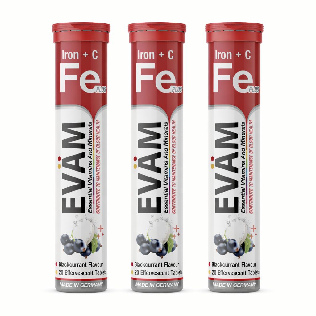 Eväm Eisen + Vitamin C Brausetabletten - 3er Pack 60 St