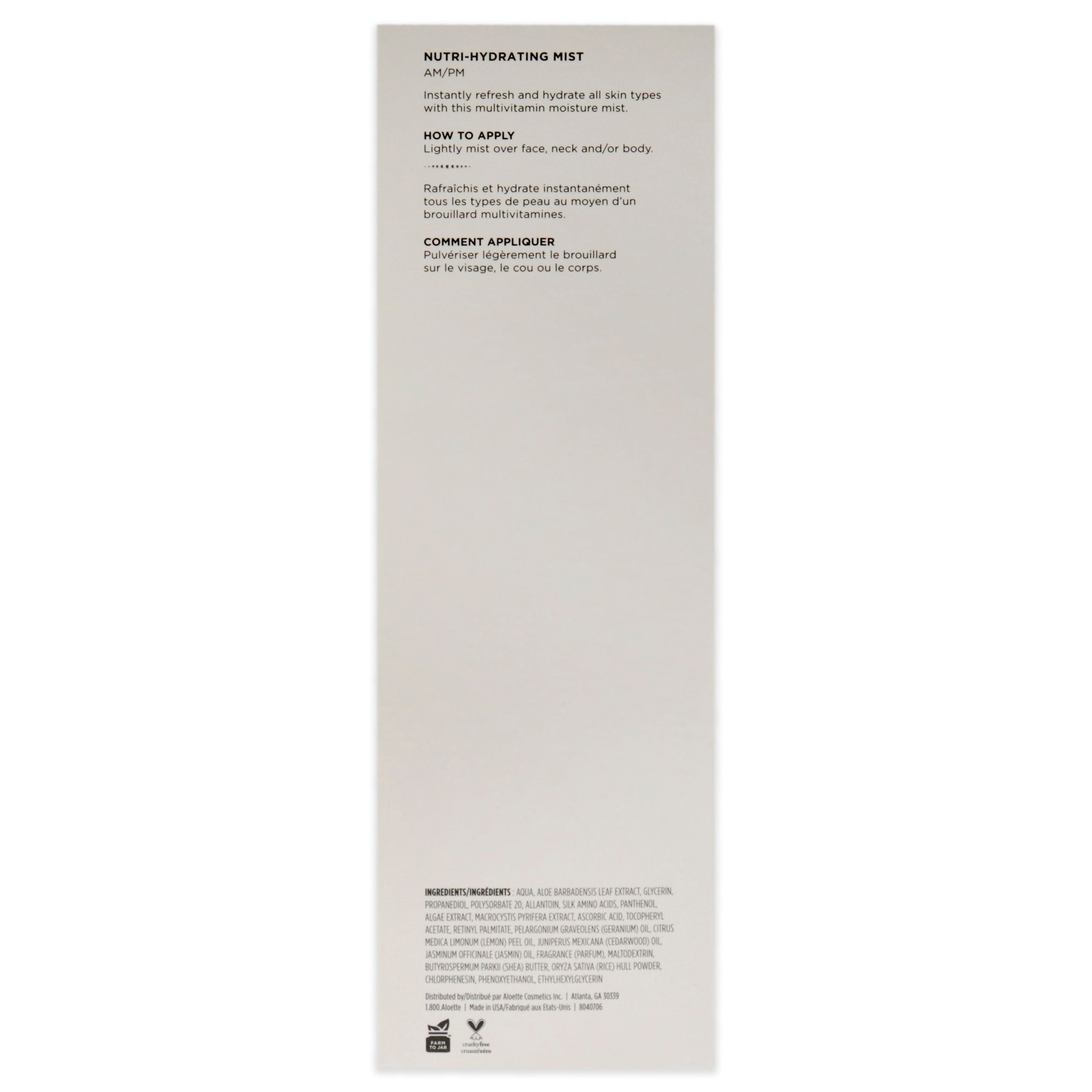 Aloepure Nutri-feuchtigkeitsspendendes Spray von Aloette
