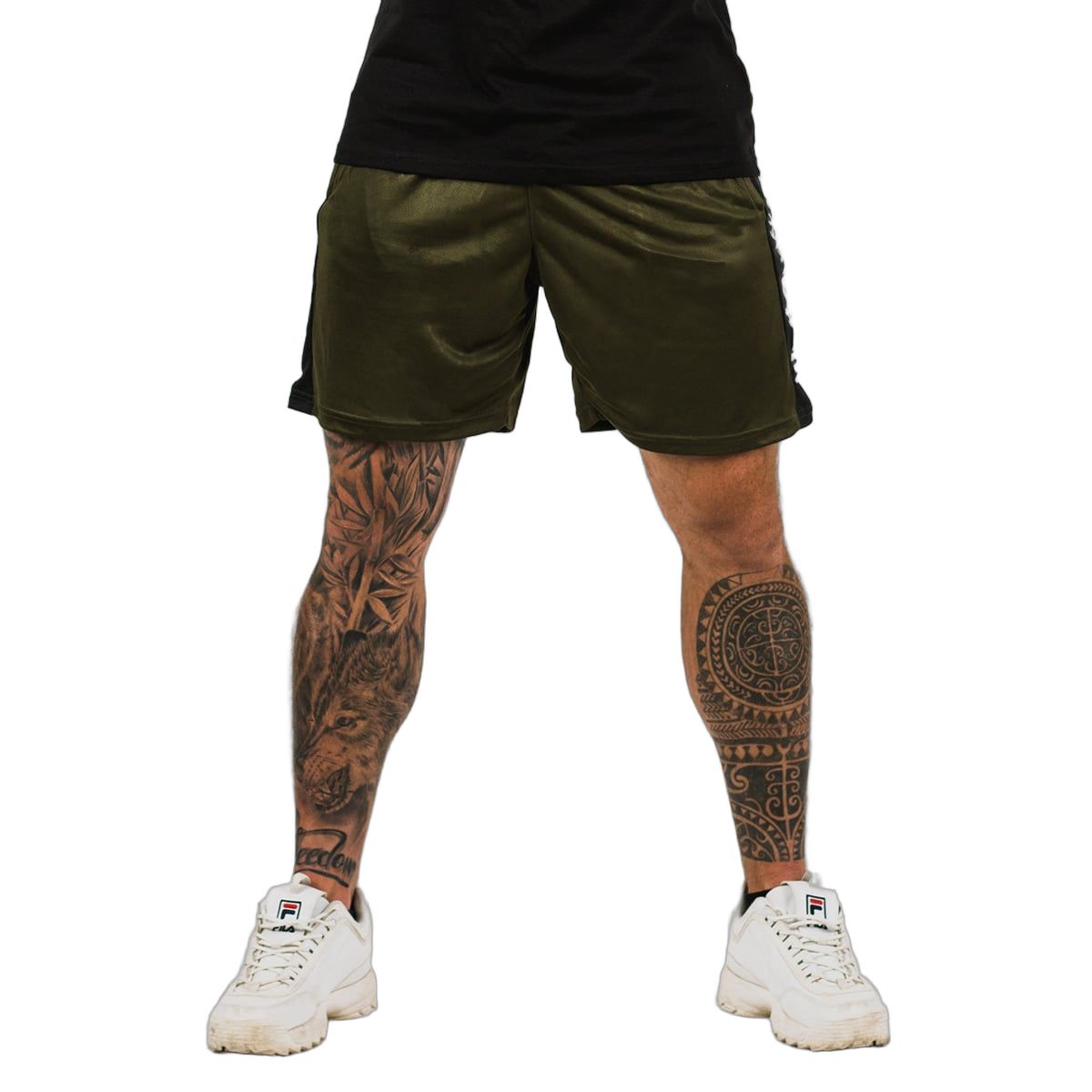 GymBeam Shorts Herren mit regulärer Passform und Gummizug in Military Green 1 St