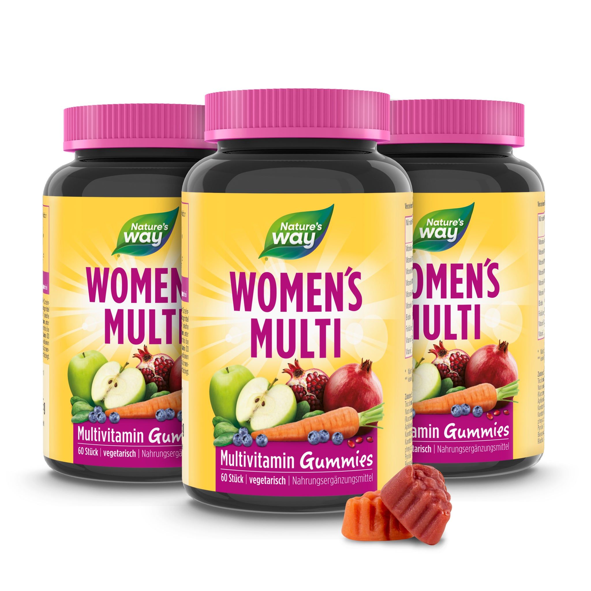 Nature's Way Women's Multi Multivitamin Gummies - A-Z Vitamine für Frauen - mit Folsäure, B12 & Zink