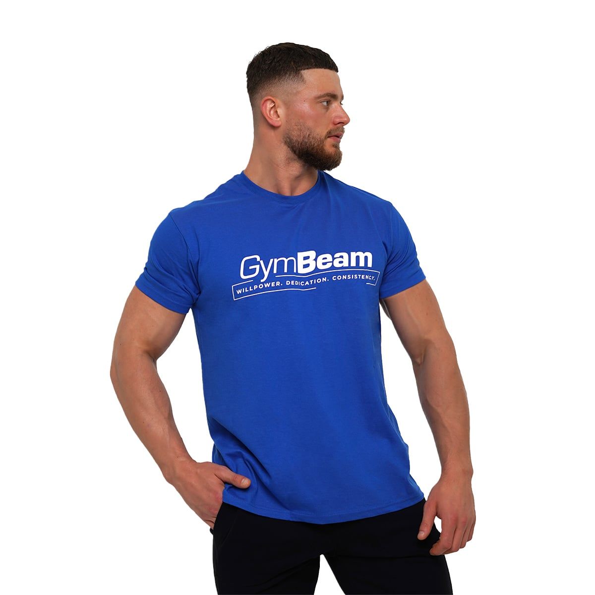 GymBeam T-Shirt Herren Regular Kurzarm Willpower Royal Blue