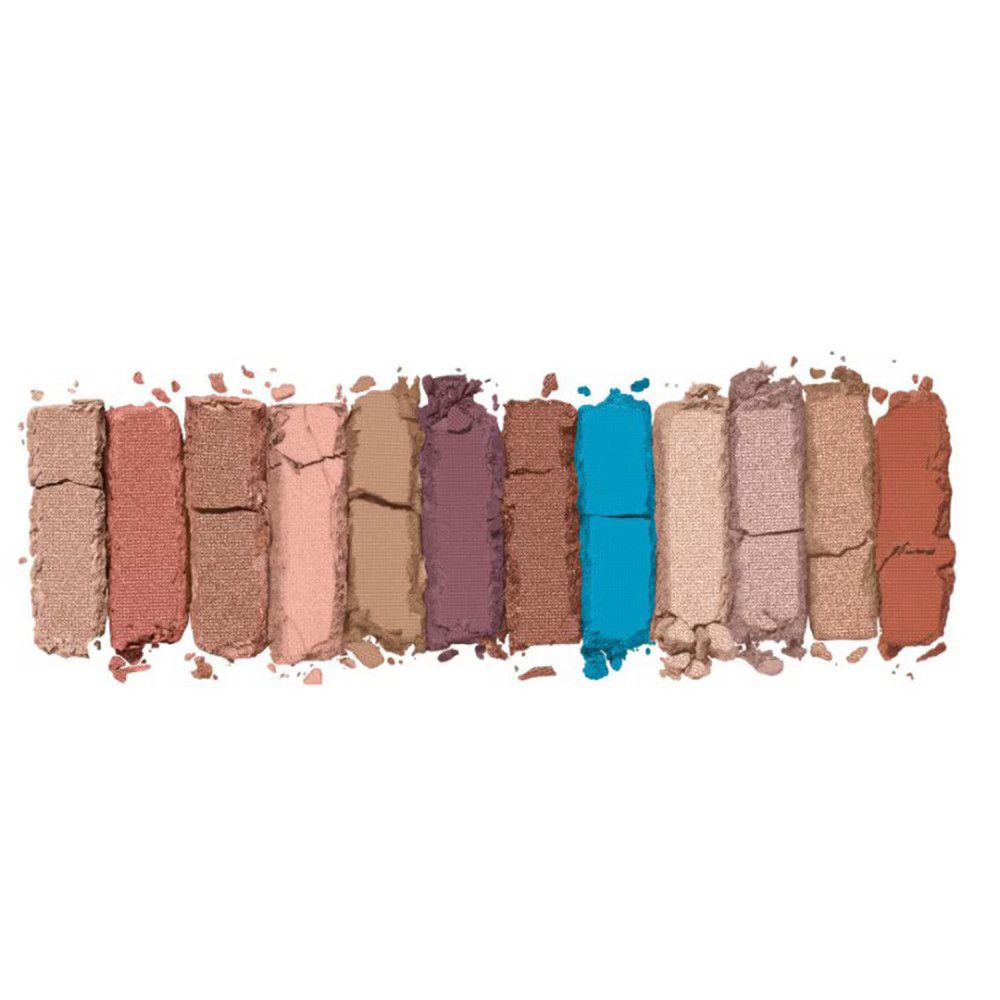 Lidschatten-Palette Magnif'Eyes Reloaded Edition. 12 Farbtöne in einer Reihe angeordnet. Farbnuancen von hell bis dunkel.