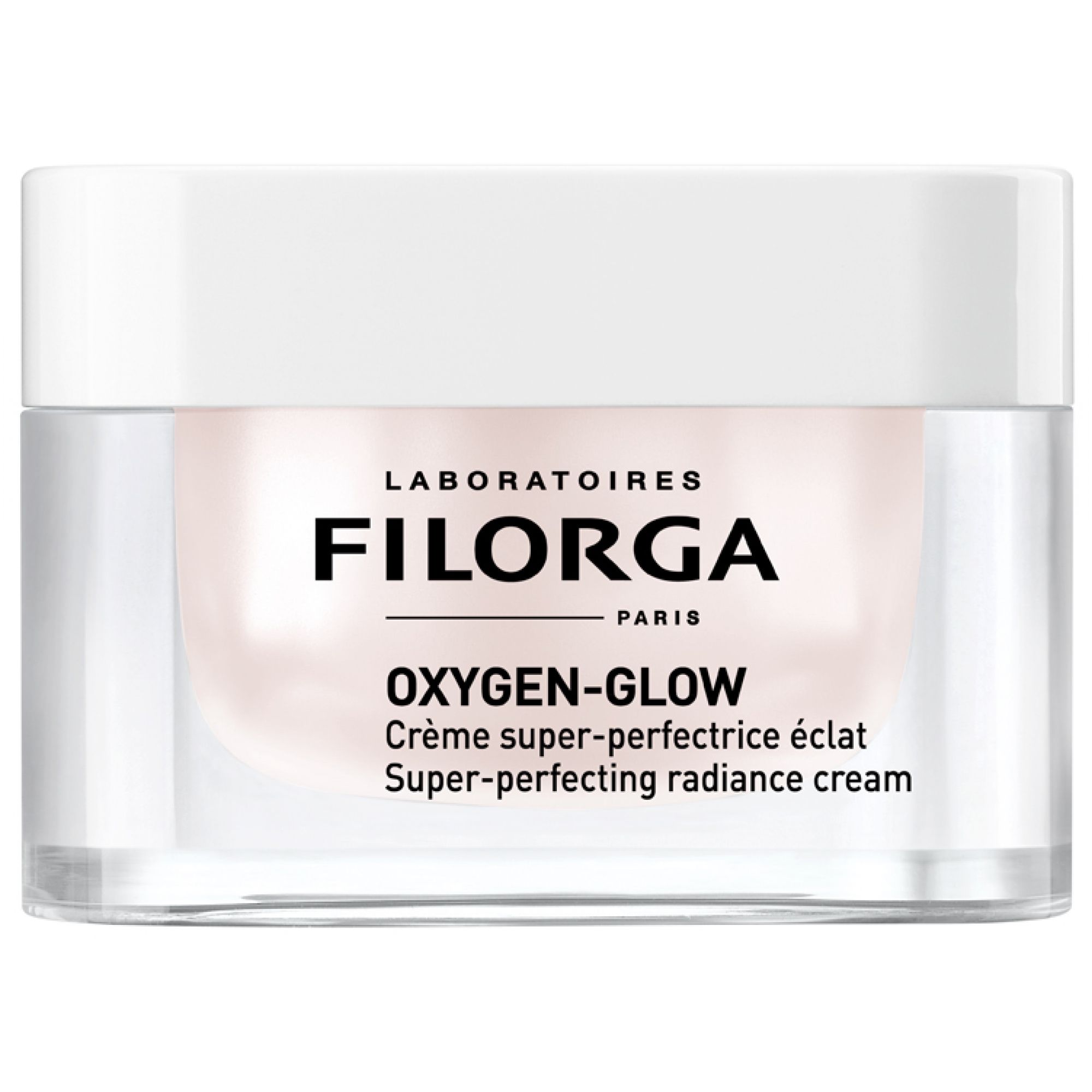 Filorga Oxygen-Glow Produkte: Gesichtscreme, Maske und Augenpflege.