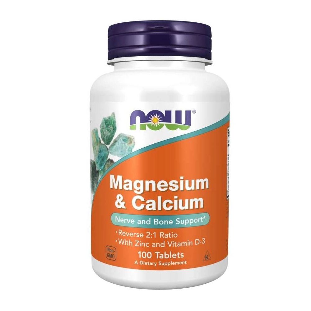 NOW Foods Magnesium & Calcium mit Zink und Vitamin D3 100 St Tabletten