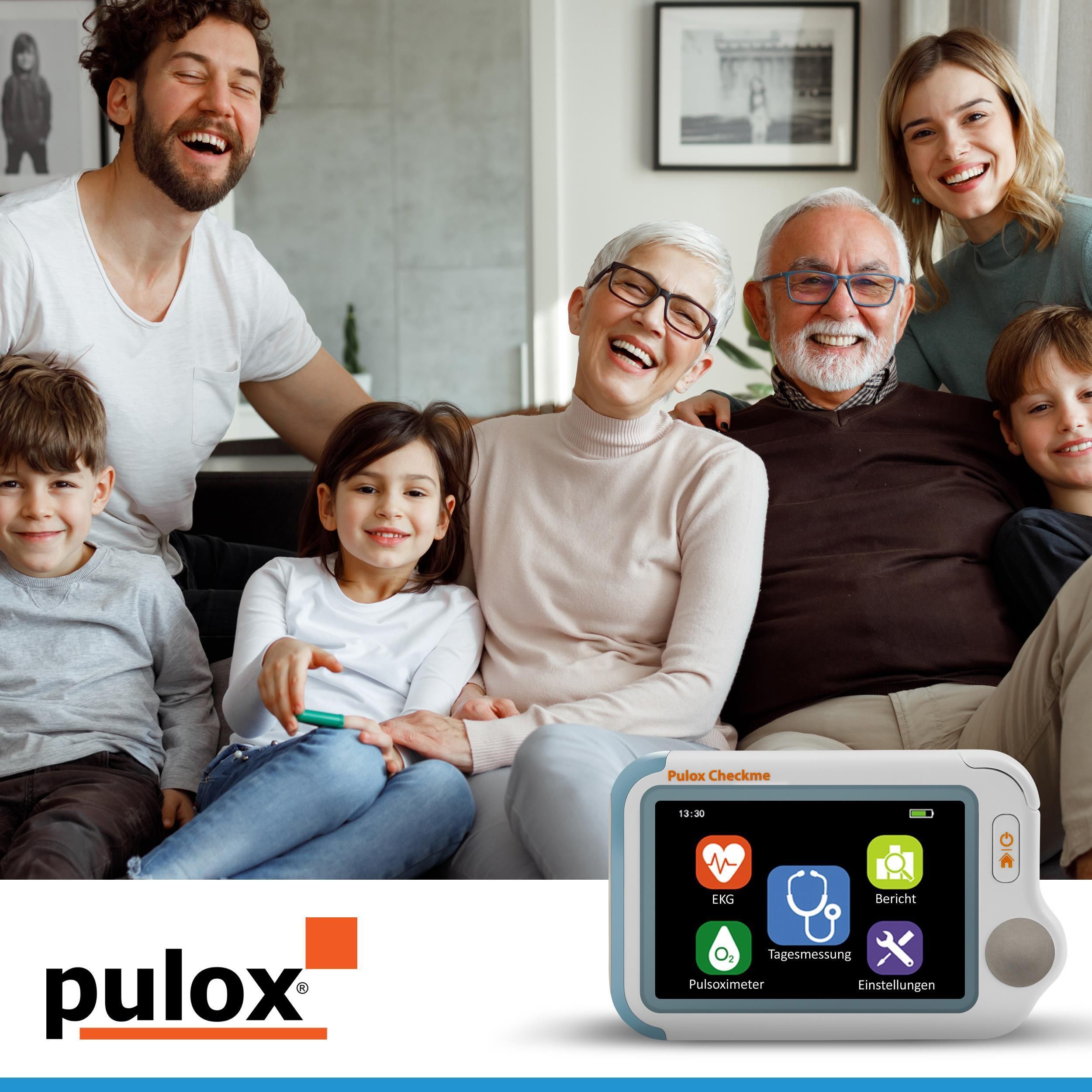 Pulox - Checkme Lite - Tragbarer Vitalcheck EKG Monitor mit Pulsoximeter