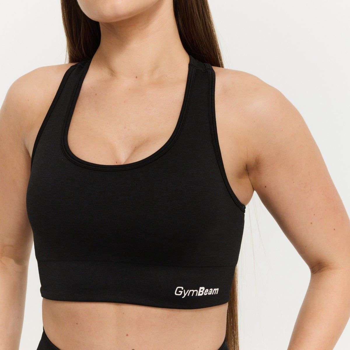 GymBeam Sport-BH für Frauen nahtlos mit breiten Trägern FLO Graphite