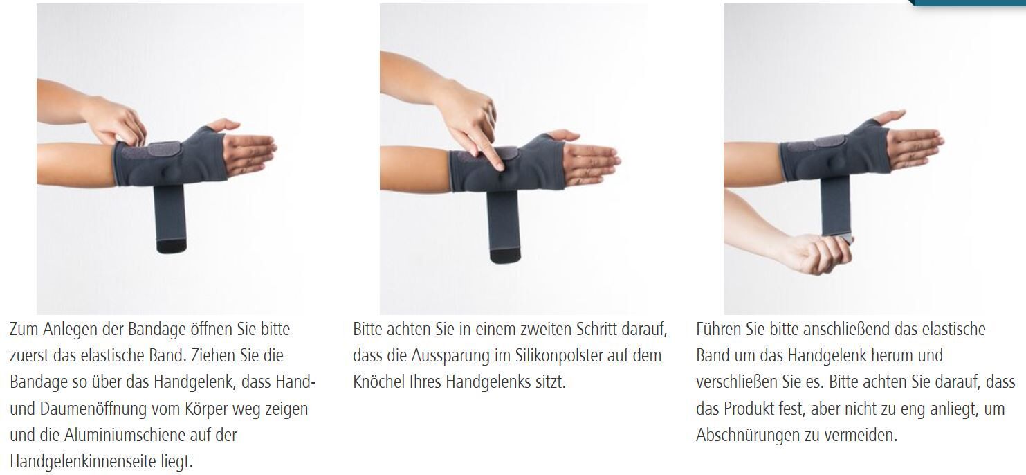 Dynamics Handgelenkbandage links Gr.M dunkelgrau 1 St Bandage(s)