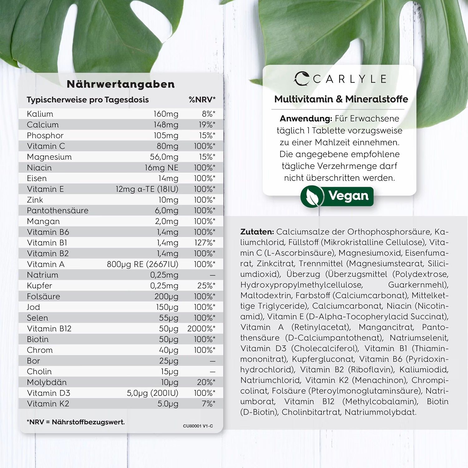 Carlyle Multivitamin mit 28 Nährstoffen
