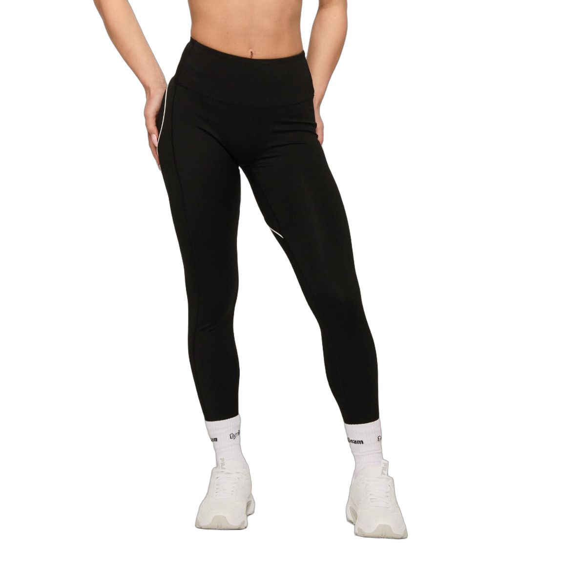 GymBeam Leggings Damen Varsity mit hohem Bund und ohne Taschen in Schwarz