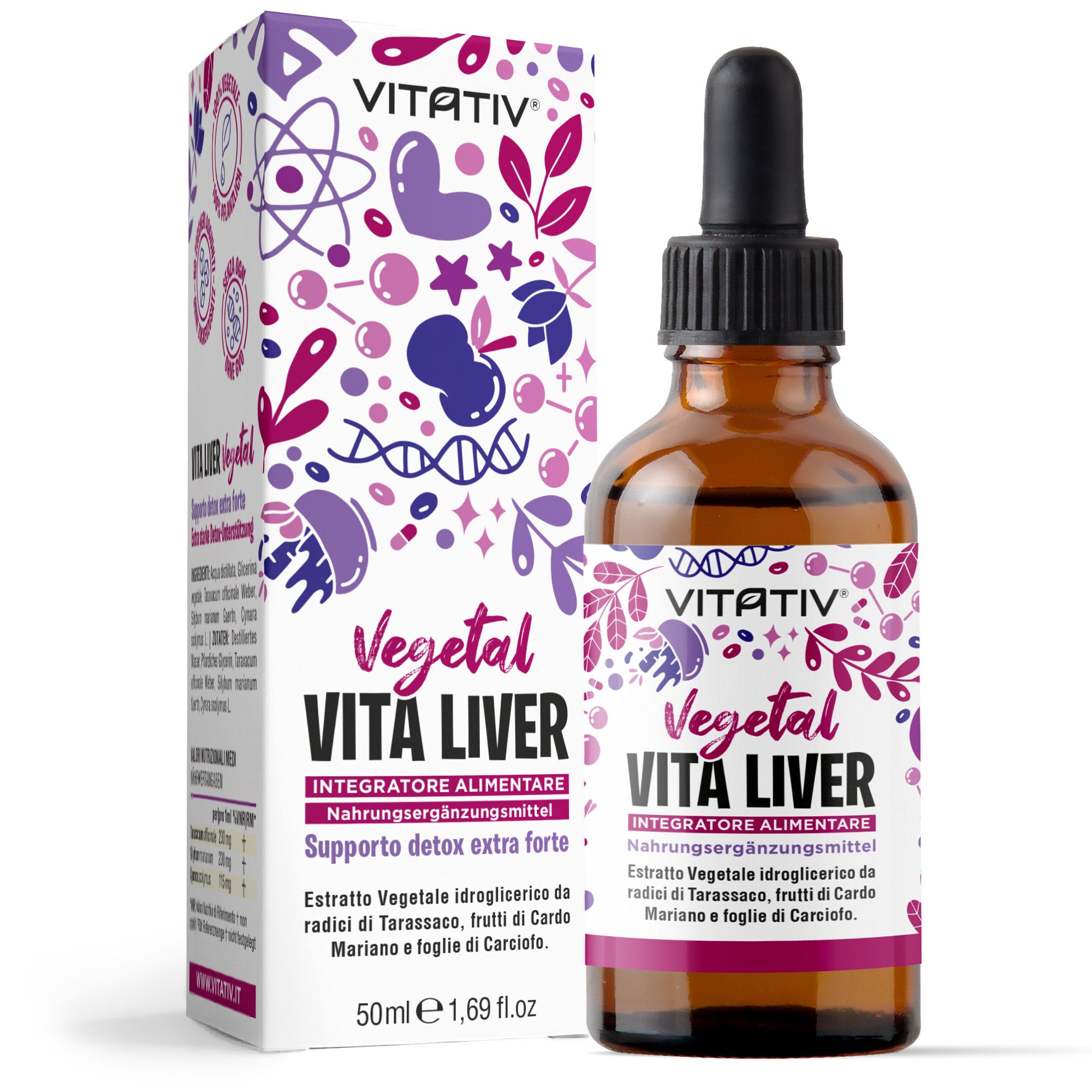 Vitativ® Vita Liver | Integratore Alimentare Detox Forte Con Cardo Mariano, Carciofo e Tarassaco