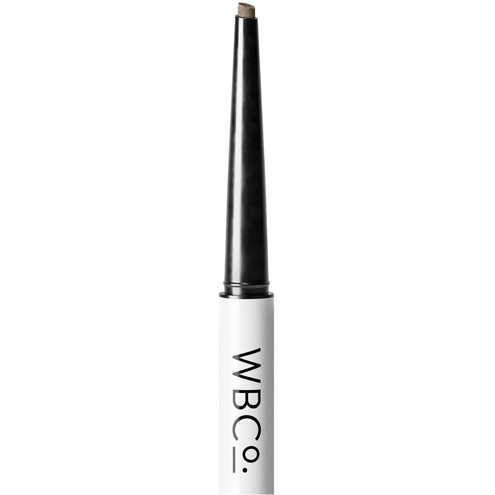 Weißer Stift mit 'WBCo.'-Logo. Spitze mit brauner Mine. Schwarze Spitze.