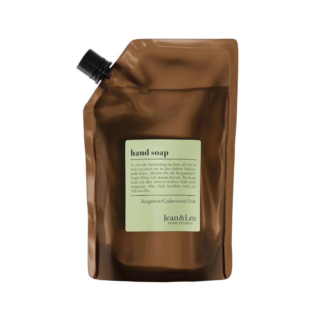 Jean & Len Flüssigseife bergamot & cedarwood, Nachfüllpack