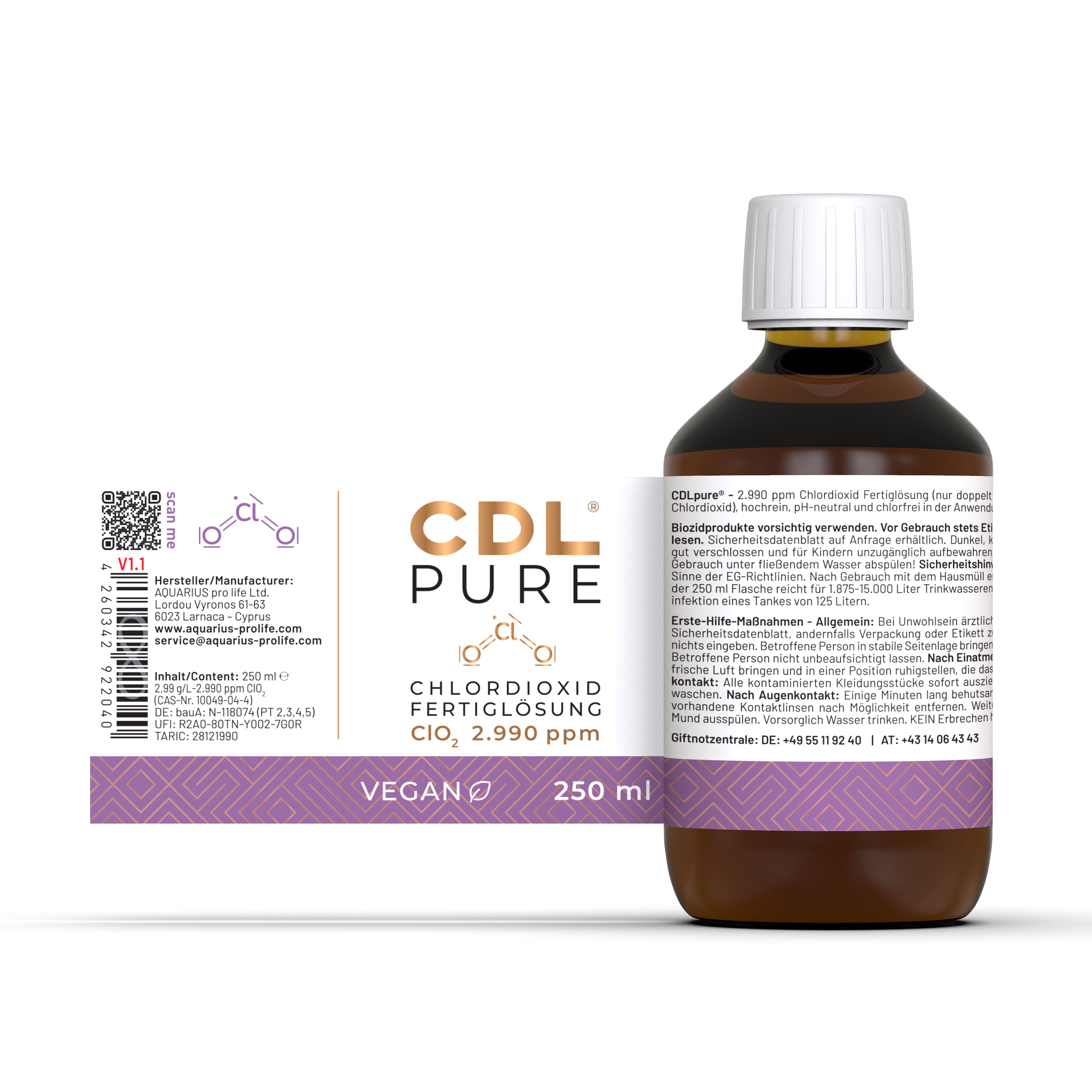 CDLpure - Chlordioxid Fertiglösung 2990ppm (0,299%) - CDL/CDS Tropfen