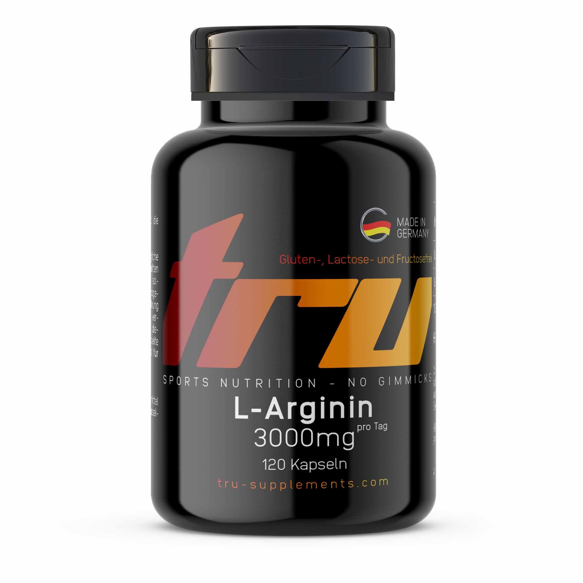 TRU L-Arginin 3000 mg – Hochdosiertes L-Arginin-HCL 120 St