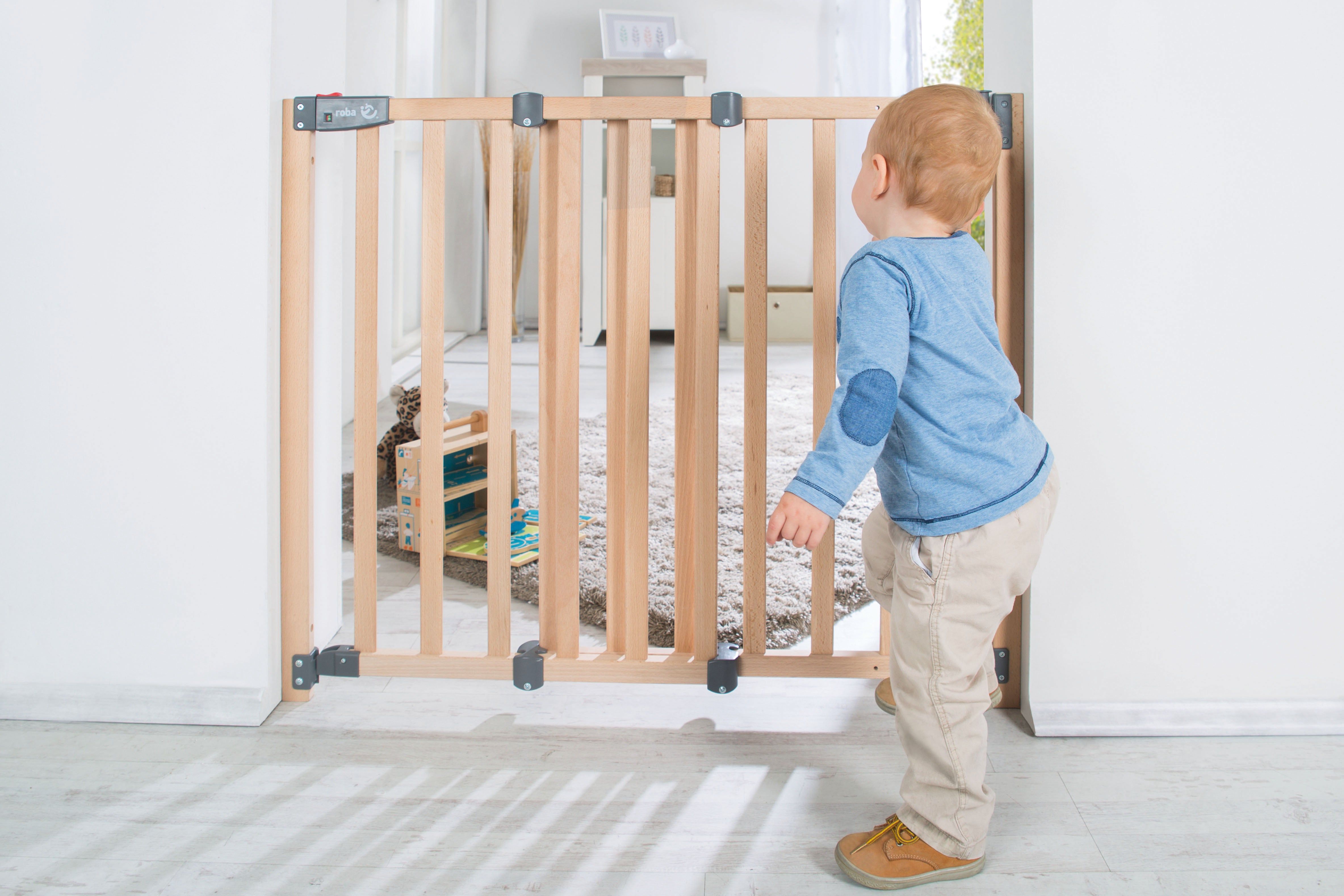 roba Türschutzgitter 'Safety Up' 78 - 100 cm - Holz natur