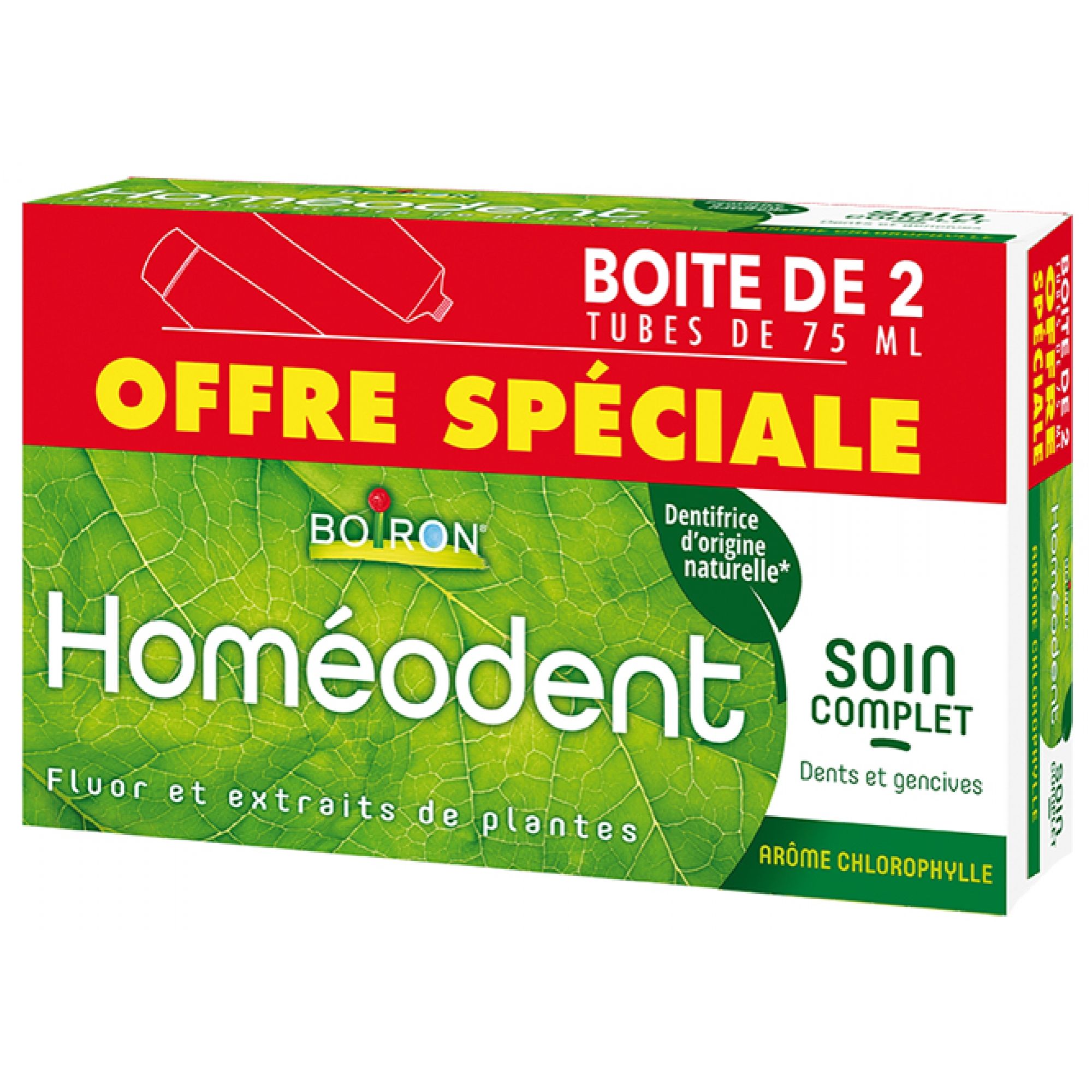 Boiron Homeodent Zahn- und Zahnfleischpflege 2 x (Aroma: Chlorophyll) 18x9,5x3,5 cm
