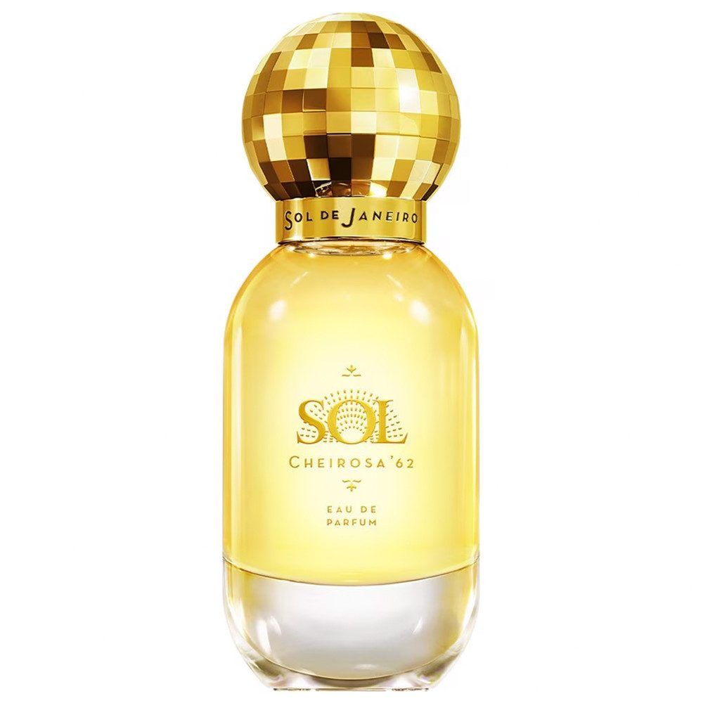 Parfümflakon mit goldfarbenem Deckel. Aufschrift: Sol Cheirosa '62 Eau de Parfum.