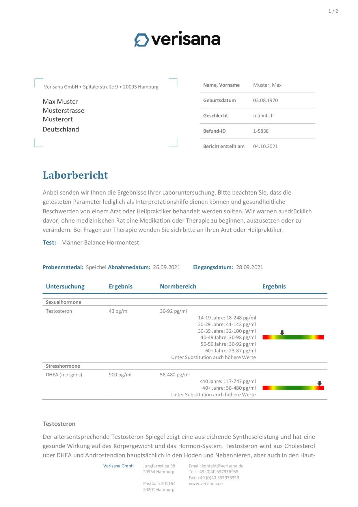 Verisana Männer Balance Test