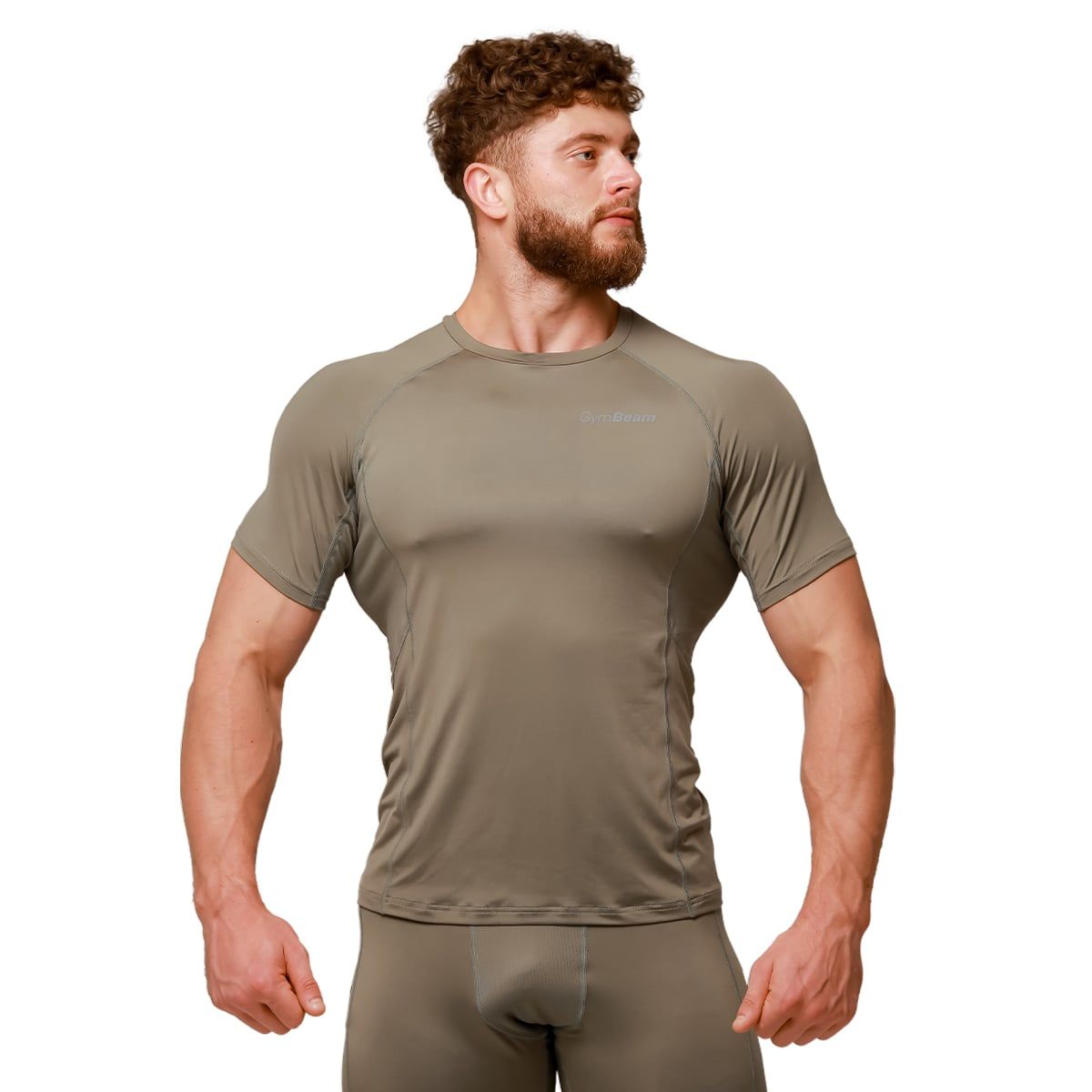 GymBeam T-Shirt Herren Slim Kurzarm Pulse Vetiver 1 St