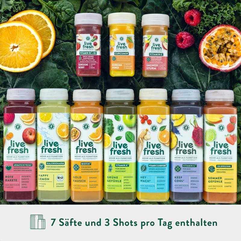 LiveFresh Klassische Saftkur - 7 Tage (inkl. 12,25€ Pfand)