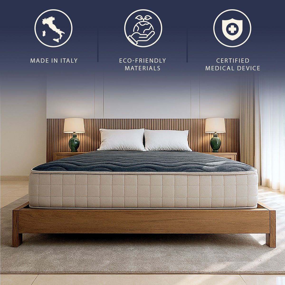 The White Stone Matratze 90x200 cm aus Memory Foam | Höhe 22 cm