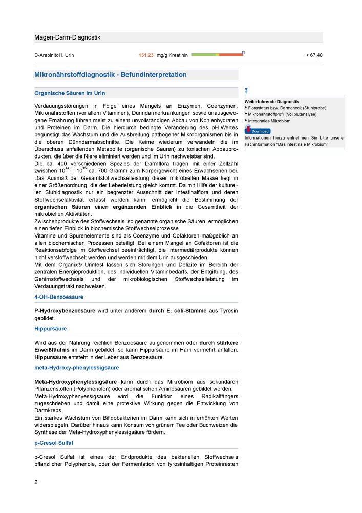 medivere Labordiagnostik Organix-Dysbiose Urintest