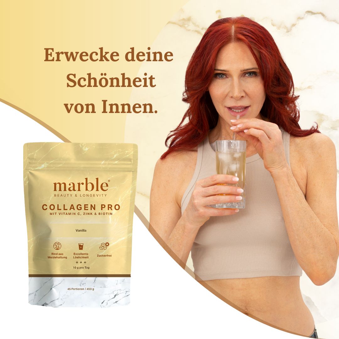 marble© Collagen Pro – Vanilla |Reines Weidekollagen mit Vitamin C, Zink & Biotin