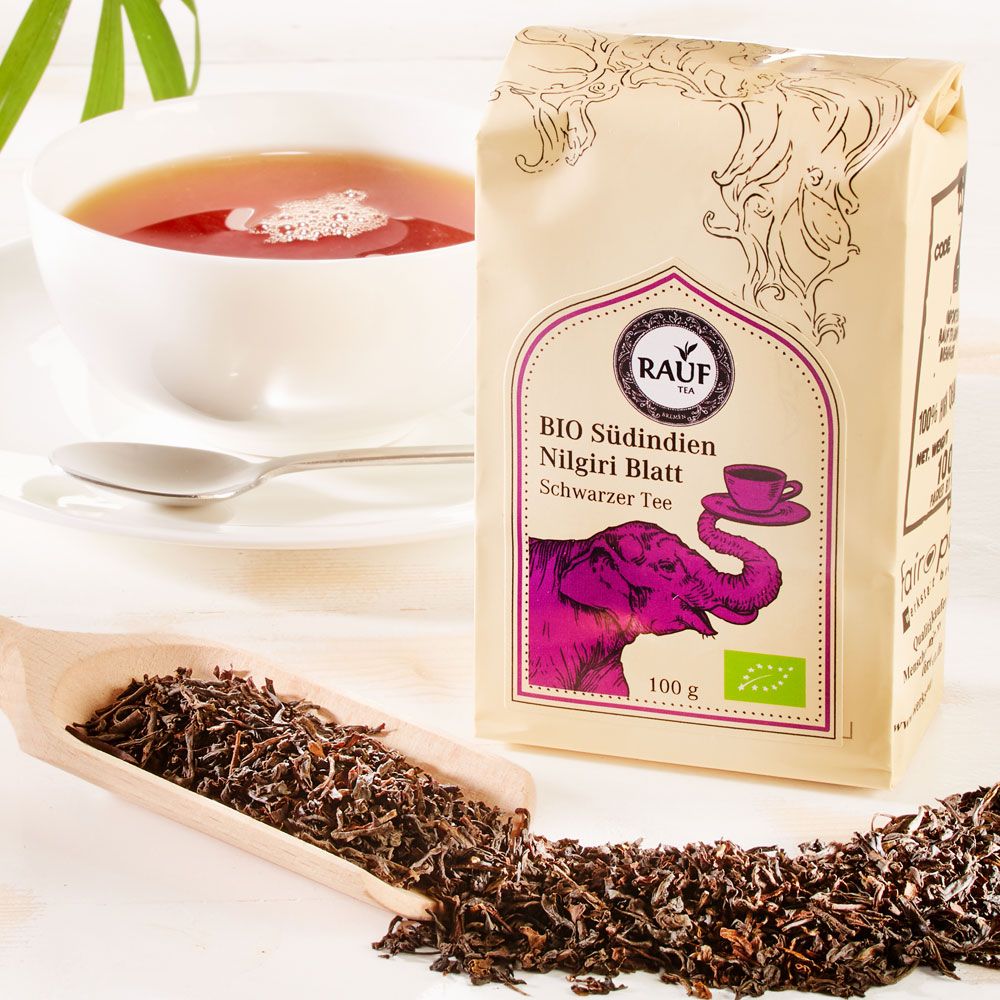 Rauf Tee Schwarzer Tee Südindien Nilgiri Blatt Bio